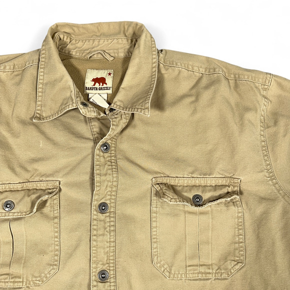 Dakota Grizzly Shirt Adult EXTRA LARGE Brown Lined Shacket Canvas Workwear Barn - Picture 2 of 10